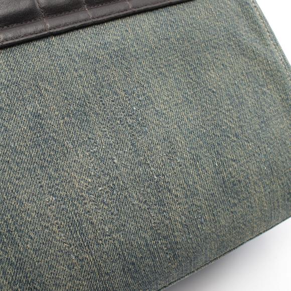 CHANEL chocolate bar Shoulder Bag lambskin sheep leather denim blue black - Picture 7 of 10